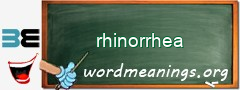 WordMeaning blackboard for rhinorrhea